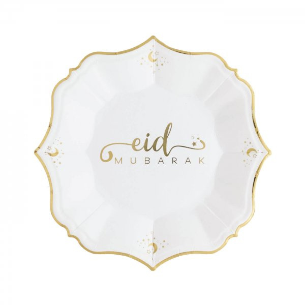 Dessert plates Eid white (8pcs)