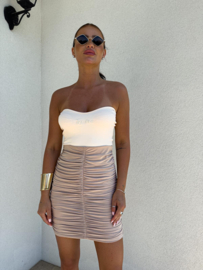 Glossy Rokje Beige