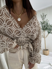 Kaira Kimono Beige/Ecru