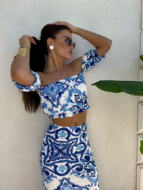 Santorini Set  Blue / Whit