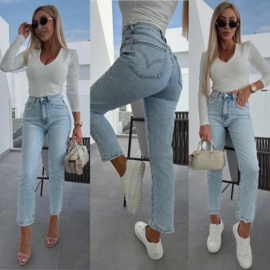 Queen Hearts Mom Fit Blue