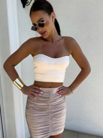 Glossy Rokje Beige
