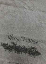 Shabby doek Merry Christmas besjes
