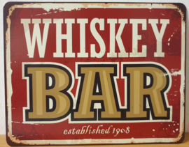 metalen tekstbordje  Whiskey Bar