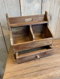 Houten gruttersbak 2 vaks met lade