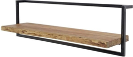 Wandrek metaal frame met houten plank