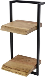 Wandrek metaal frame met houten plank