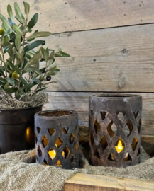 Stenen windlicht en brown