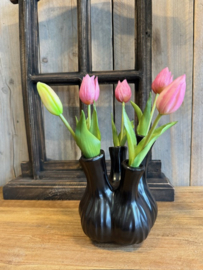 Tulpen vaasje zwart