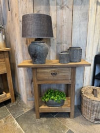 Teakhouten muurtafeltje met lade