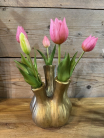 Tulpen vaasje goud