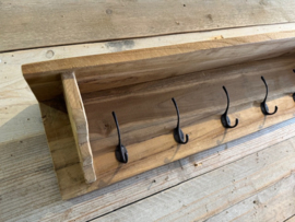 Teakhouten kapstok 80 cm 5 haken