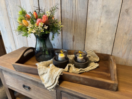 Houten dienblad met handgrepen