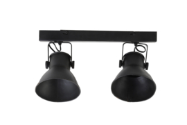 Hang / wandlamp 2 spots mat zwart