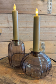 Kandelaar / kaarsenhouder glas ( set )
