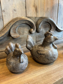 Decoratie kip old grey