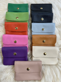 Kleine lederen portemonnee div kleuren