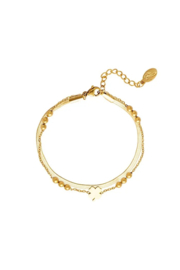 Dubbelen armband met klavertje