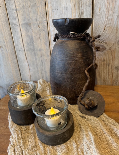 Stoere Nepalese pot met deksel / dop