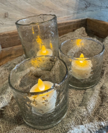 Helder bubbelglas windlicht