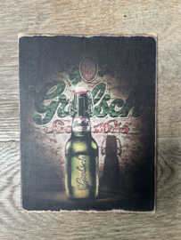 Houten bordje Grolsch