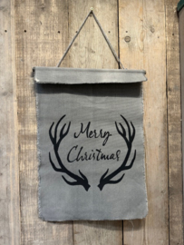 Kerstdoek / wanddoek met gewei