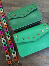 Leren tasje met studs / 3 kleuren