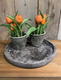 Ronde stenen schaal grey