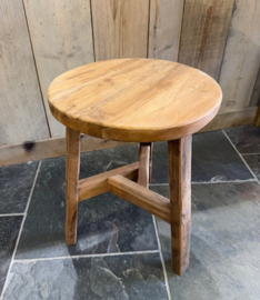 Houten  kruk rond