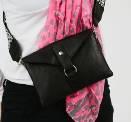 Schoudertasje met brede strap - Div kleuren