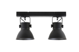 Hang / wandlamp 2 spots mat zwart