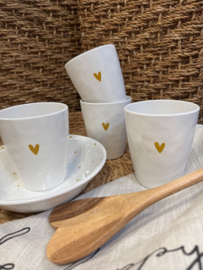 Zusss drinkbeker melamine  met goud hartje.
