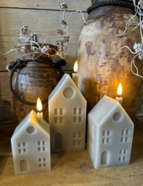 Led kaars huisje grey
