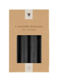 Zusss rustieke kaarsjes Zwart