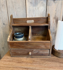 Houten gruttersbak 2 vaks met lade