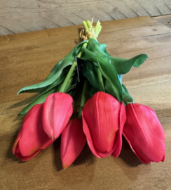 Kunst tulpen rood