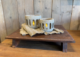 Oud houten Bajot plateau / Decoratie plateau