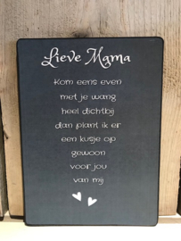 Houten tekstbord Lieve mama....