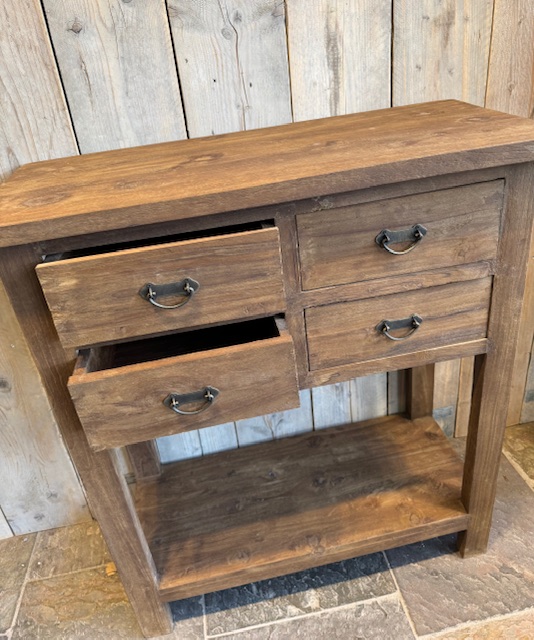 Teak kastje met 4 lades