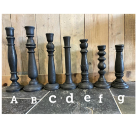 Grote houten kandelaar mat zwart
