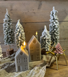 Kerstboom op stam  met sneeuw effect