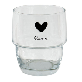 Waterglas Love / hartje