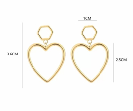 Oorbellen hart goud