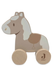 Jollein houten paard op wielen