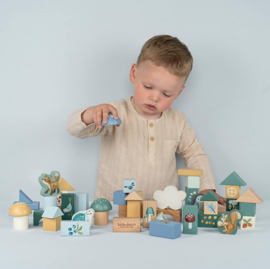 Little Dutch Bouw blokken in ton Blauw - Roze of Groen