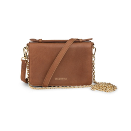 Bag2Bag leren tasje Berlin Cognac Gold
