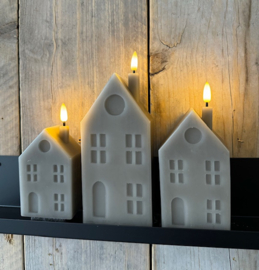 Led kaars huisje grey