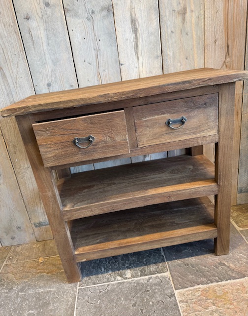 Teak sidetable 80 met 2 lades