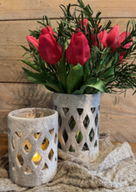Kunst tulpen rood