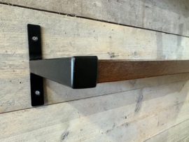Houten plank incl zwarte steunen